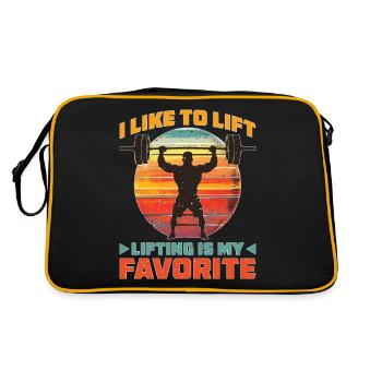 I Like To Lift Lifting Is My Favorite 2 - Retro Tasche - Schwarz/Gold - Hinten