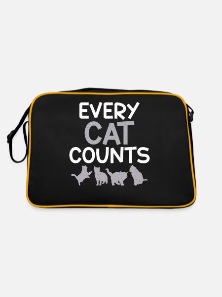 Cadeaux de sauvetage de chat - Sac Retro - noir/or - Dos