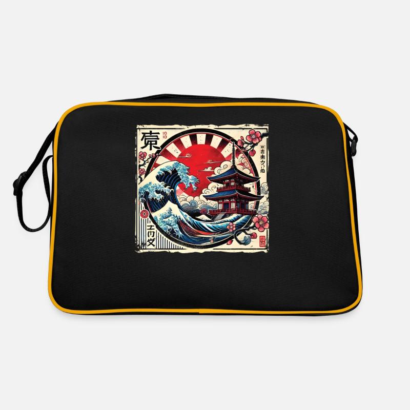 Traditionelle Japanische Pagode, Retro Tasche