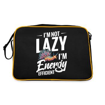 I'm not lazy, I'm energy efficient, - Retro Bag - black/gold - Back