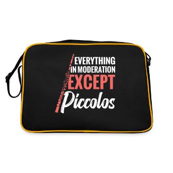 Alles In Maßen Außer Piccolos - Retro Tasche - Schwarz/Gold - Hinten