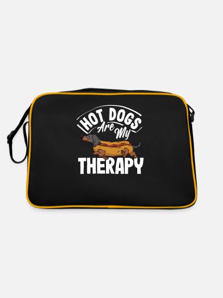 Hot Dogs Are My Therapy Joy - Retro Bag - black/gold - Back