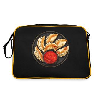 RF Nourriture Chinoise Crabe Rangoon Mème Drôle - Sac Retro - noir/or - Dos