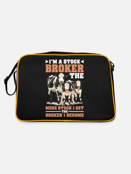 I'm a Stock Broker The More Stock The Broker I Am2 - Retro Tasche - Schwarz/Gold - Hinten