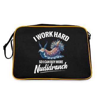 Ich Arbeite Hart, Damit Ich Mehr Nacktschnecken - Retro Tasche - Schwarz/Gold - Hinten