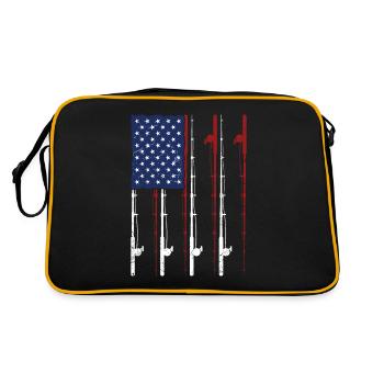 Angeln: Ich Zeige Den Red Snappern Meine Bobber - Retro Tasche - Schwarz/Gold - Hinten