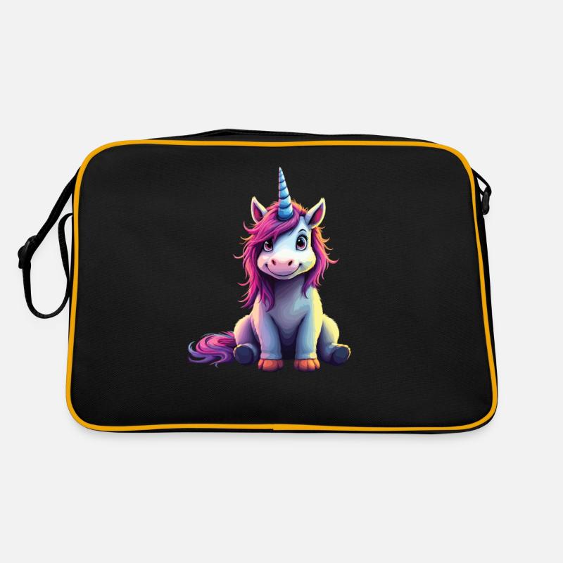 Süßes Einhorn Magische Geschenkidee Einhorn Fans - Retro Tasche - Schwarz/Gold