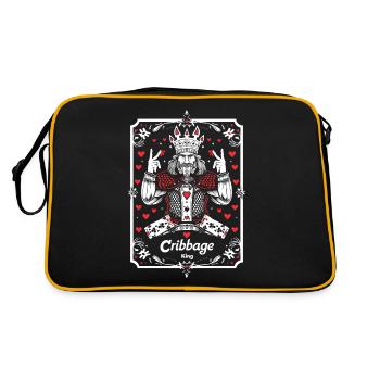 Cribbage King Graphique Cribbage drôle - Sac Retro - noir/or - Dos