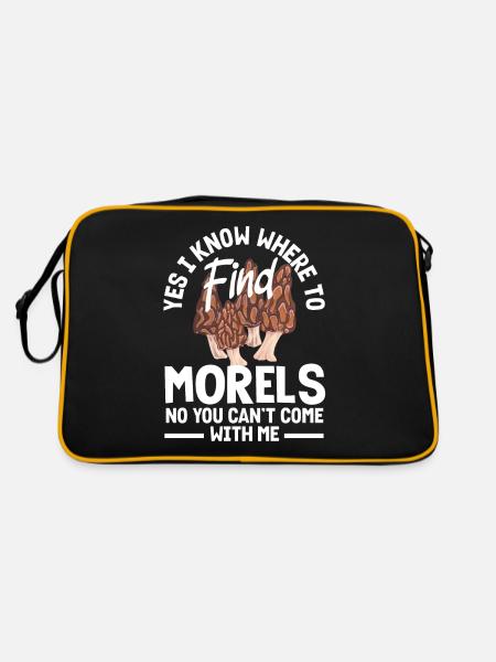Mushroom pickers know where to find morels - Retro Bag - black/gold - Back