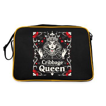 Cribbage Queen Graphique Cribbage Drôle - Sac Retro - noir/or - Dos