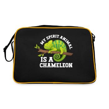 Chameleon Gifts - Retro Tasche - Schwarz/Gold - Hinten