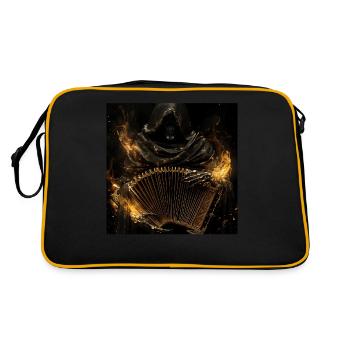 Akkordeon - Retro Tasche - Schwarz/Gold - Hinten