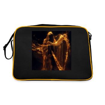 Harfe - Retro Tasche - Schwarz/Gold - Hinten