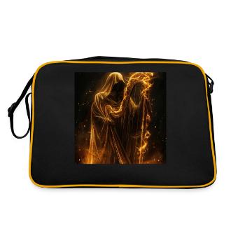 Harfe - Retro Tasche - Schwarz/Gold - Hinten