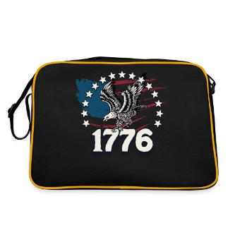 American USA Freedom Justice Fighter Abe 1776 - Retro Bag - black/gold - Back