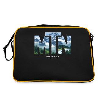 Mountains MTN – Natur & Berglandschaft Outdoor - Retro Tasche - Schwarz/Gold - Hinten