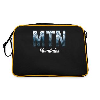 Mountains MTN – Natur & Berglandschaft Outdoor - Retro Tasche - Schwarz/Gold - Hinten