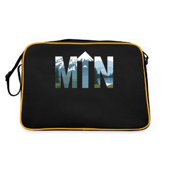 Mountains MTN – Natur & Berglandschaft Outdoor - Retro Tasche - Schwarz/Gold - Hinten