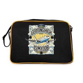 High werden ist mein Job - Retro Tasche - Schwarz/Gold - Hinten