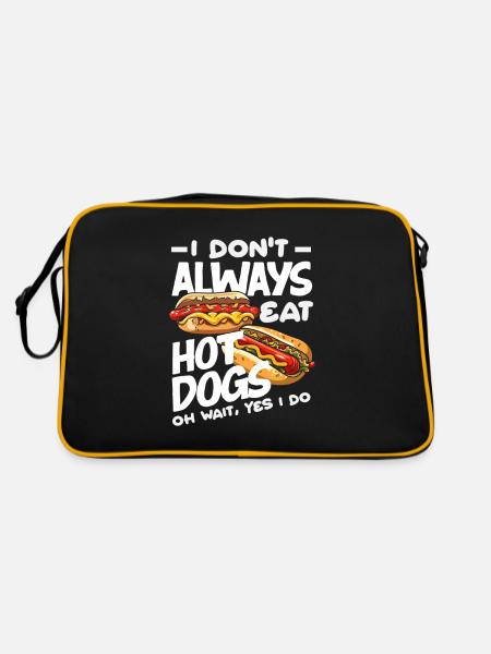 Ich Esse Nicht Immer Hot Dog - Retro Tasche - Schwarz/Gold - Hinten