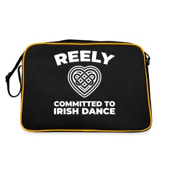 Irish Dance Irischer Tanz - Retro Tasche - Schwarz/Gold - Hinten