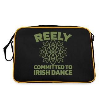 Irish Dance Irischer Tanz - Retro Tasche - Schwarz/Gold - Hinten