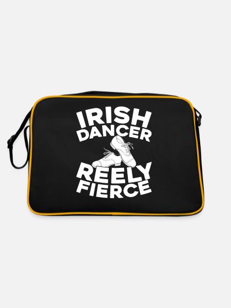 Irish Dance Irischer Tanz - Retro Tasche - Schwarz/Gold - Hinten