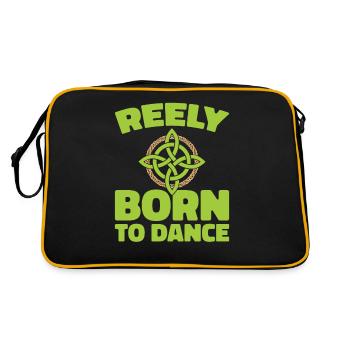 Irish Dance Irischer Tanz - Retro Tasche - Schwarz/Gold - Hinten