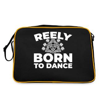 Irish Dance Irischer Tanz - Retro Tasche - Schwarz/Gold - Hinten