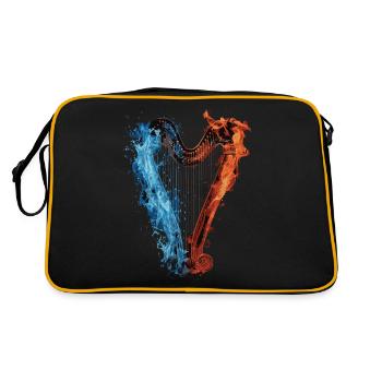 Harfe - Retro Tasche - Schwarz/Gold - Hinten