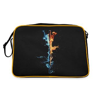 Querflöte - Retro Tasche - Schwarz/Gold - Hinten