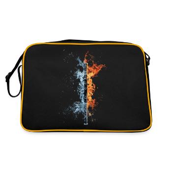 Querflöte - Retro Tasche - Schwarz/Gold - Hinten