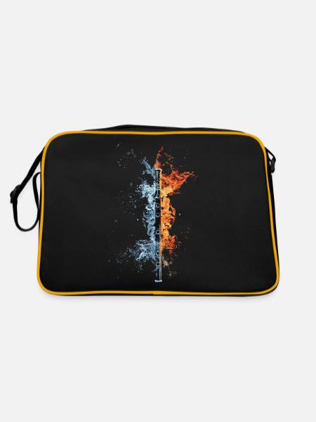 Querflöte - Retro Tasche - Schwarz/Gold