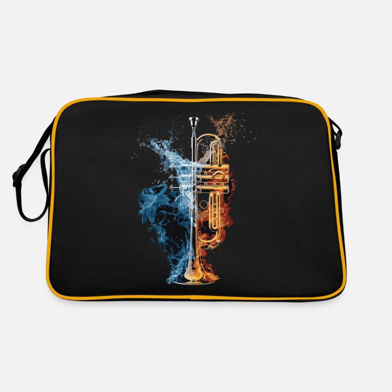 Trompete - Retro Tasche - Schwarz/Gold