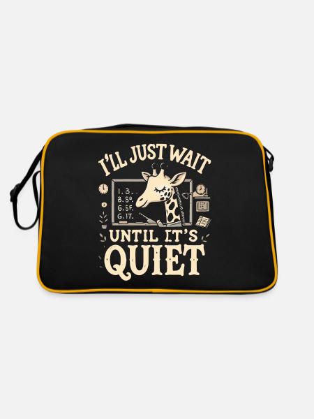 Ich warte einfach, bis es still ist - Retro Tasche - Schwarz/Gold - Hinten