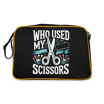 Wer hat meine Stoffschere benutzt? - Retro Tasche - Schwarz/Gold - Hinten