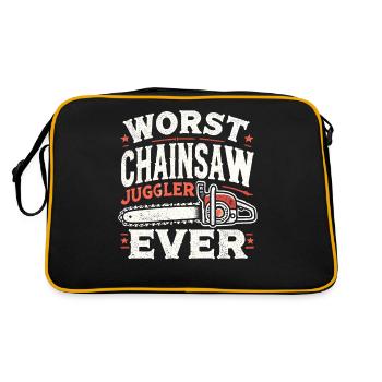 Der schlechteste Kettensägenjongleur aller Zeiten - Retro Tasche - Schwarz/Gold - Hinten
