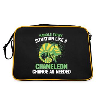 Chameleon Gifts - Retro Tasche - Schwarz/Gold - Hinten