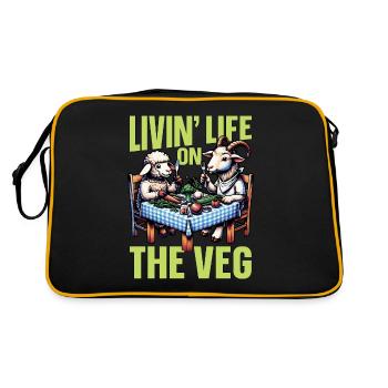 Vegetarian Livin' Life On The Veg Healthy Eating - Retro Bag - black/gold - Back