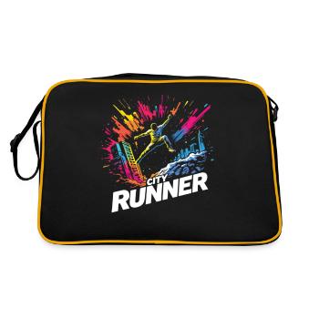 City Runner Stadtläufer - Retro Tasche - Schwarz/Gold - Hinten