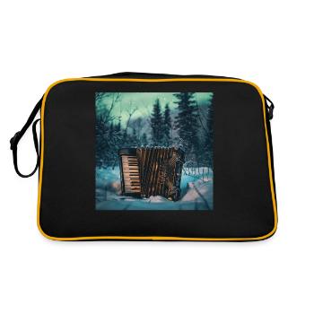 Akkordeon - Retro Tasche - Schwarz/Gold - Hinten