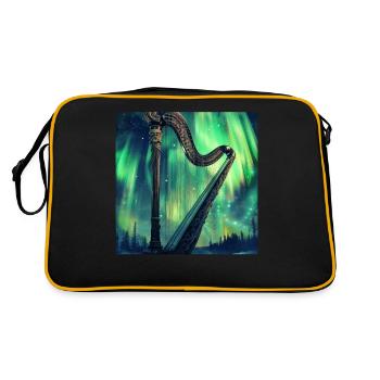 Harfe - Retro Tasche - Schwarz/Gold - Hinten