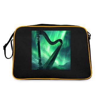 Harfe - Retro Tasche - Schwarz/Gold - Hinten