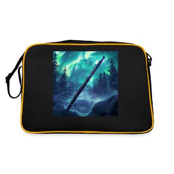 Querflöte - Retro Tasche - Schwarz/Gold - Hinten