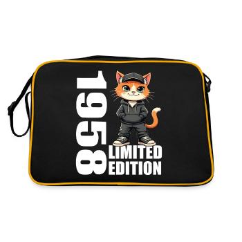Limited Edition 1958 Geburtstag 1958 Geboren - Retro Tasche - Schwarz/Gold - Hinten