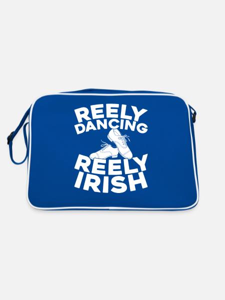 Irish Dance Irischer Tanz - Retro Tasche - Blau/Weiß - Hinten