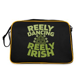 Irish Dance Irischer Tanz - Retro Tasche - Schwarz/Gold - Hinten