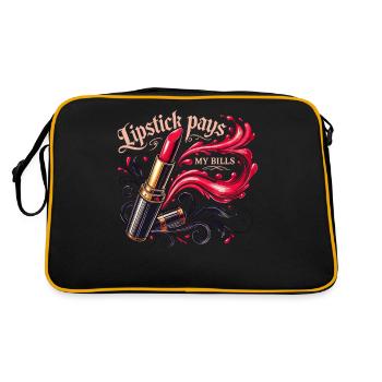 Lippenstift bezahlt meine Rechnungen - Retro Tasche - Schwarz/Gold - Hinten