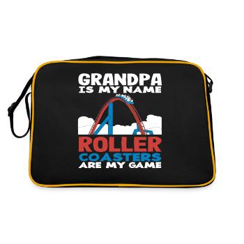Achterbahn Opa Ist Mein Name - Retro Tasche - Schwarz/Gold - Hinten