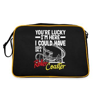 Du Hast Glück Ich Bin Hier Roller Coaster - Retro Tasche - Schwarz/Gold - Hinten